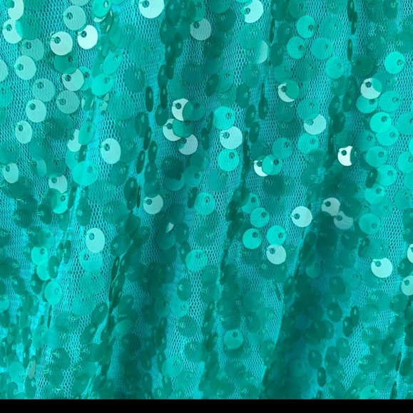 Calvin Klein Sequin Green Dress One Shoulder Sz 6 - Picture 2 of 4